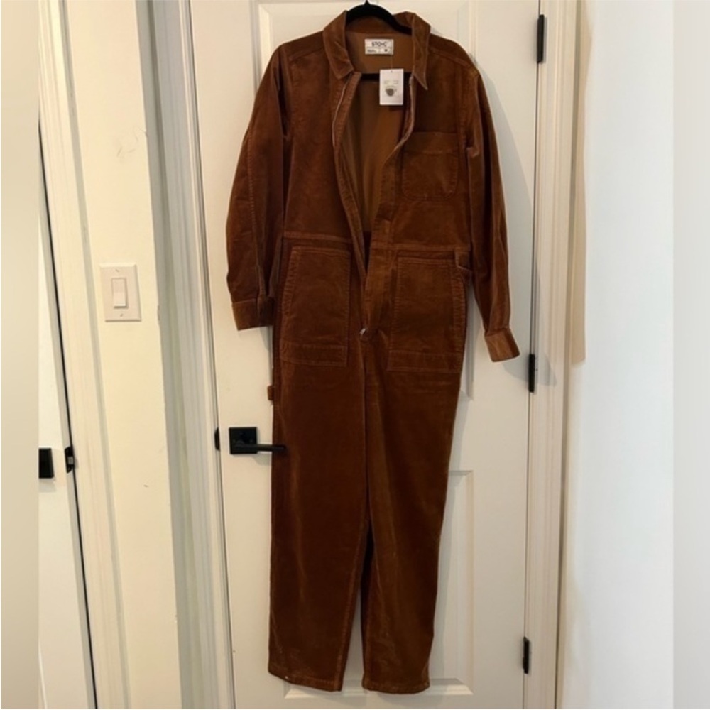 Backcountry Stoic Corduroy Coverall Zip-Front Jumpsuit in Rust Brown - Picture 4 of 7